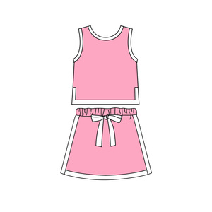 ชุดกระโปรงเด็กผู้หญิงสีฟ้าพิมพ์ลาย GSD3828 แบบสั่งทำพิเศษ สำหรับเด็กผู้หญิงตัวเล็ก ชุดฤดูร้อนแบบไม่มีแขน ขายส่ง - Product Image 2