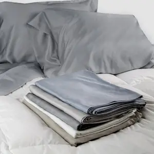 300TC bamboo Fiber Cotton White and Gray Color Home Duvet Cover Fabric