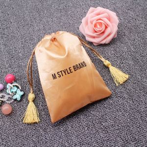 Bolsas de Satén Ecológicas de Lujo con Cordón y Logotipo Personalizado, Bolsitas Pequeñas para Regalos, Joyería y Embalaje Textil - Product Image 6