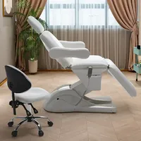 Table de spa électrique en cuir blanc avec moteurs CE Lit de traitement facial de massage de beauté