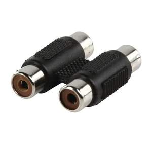 Conector de audio/video RCA 2x2, color negro, ideal para transmitir señales de audio y video en dispositivos multimedia. - Product Image 1