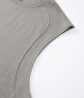 YKH 190GSM logotipo personalizado sin mangas hombres tanque verano Oversize Cool Feeling sin mangas hombres cuello redondo camisas