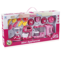 Mini appareils électroménagers jouets - Jouets grille-pain, caisse enregistreuse, cuisinière, distributeur d'eau potable en plastique durable pour les jeux de cuisine des enfants