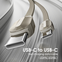 Câble de charge rapide LDNIO LC211C original 65W PD QC USB Type C vers Type C certifié CE ROHS pour téléphone portable
