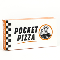 Boîte à emporter en papier blanc, noir et orange avec motif de chef de cuisine de dessin animé pour poulet frit, pizza, livraison de restaurant