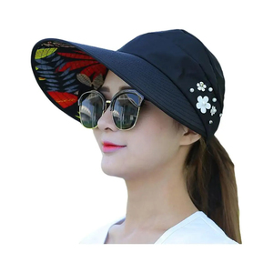 Wholesale Fashion Womens Ladies Summer Vacation Wide Foldable <b>Hat</b> Anti-UV Beach Visor Caps Casual <b>Hats</b> - Product Image 3