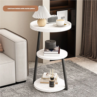 Table d'appoint multi-niveaux de style crème, petite table basse de luxe légère pour balcon, appartement, maison locative et coin de chambre
