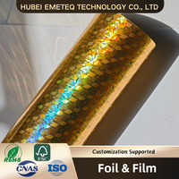 Échantillon Gratuit Disponible : Feuille de Dorure Réactive PET Effet Arc-en-ciel pour Machine à Laminage