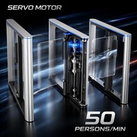 Barrière tournante ultra-étroite en aluminium de 110 mm avec publicité holographique, contrôle d'accès de sécurité et barrières piétonnières