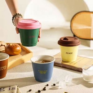 Taza de Viaje Portátil de Acero Inoxidable Ecológica de 250 ml con Logotipo Personalizable, Tapa de Silicona Reutilizable para Café, Té, Agua, Cerveza - Product Image 1