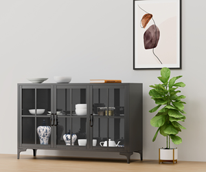 Armoire <span class=keywords><strong>de</strong></span> présentation en acier avec 2 portes vitrées, casier <span class=keywords><strong>de</strong></span> <span class=keywords><strong>balcon</strong></span>, armoire <span class=keywords><strong>de</strong></span> <span class=keywords><strong>rangement</strong></span> en métal pour livres, bibliothèque <span class=keywords><strong>de</strong></span> salon avec pieds - Product Image 5