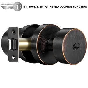 YoukeyHomi Hot Selling Zinc Alloy All-Function Keyed Entrance Entry Keyless Privacy Passage Dummy Round <strong>Door</strong> <strong>Knob</strong> Handle Lock - Product Image 5