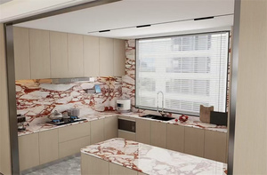 Luxury High Quality Bvlgari Rosso <strong>Red</strong> Pink <strong>Marble</strong> <strong>Slabs</strong> for Floor Wall Tiles Kitchen Countertops Island Vanity Tops - Product Image 4