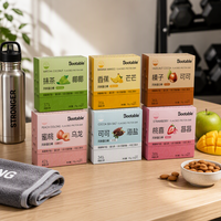 Barre protéinée de remplacement de repas, barre énergétique au protéine de lactosérum, barre de fitness à fibres alimentaires, vente en gros