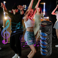 ZQS8301 Altavoz Subwoofer Inalámbrico de Alta Potencia con Tres Altavoces de 8 Pulgadas y 400W, Luces LED, Micrófono, Multimedia, Karaoke, para Fiestas y DJ