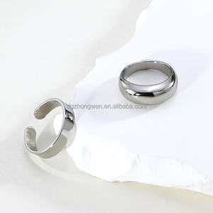 <span class=keywords><strong>Zhongwen</strong></span> เครื่องประดับแฟชั่น316L แหวนเงินสแตนเลสสตีลปรับได้แหวนข้อมือกันน้ำสำหรับชายและหญิง - Product Image 6