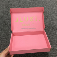 Boîte à courrier ondulée rose de haute qualité personnalisée, boîte à colis compacte pour petits objets