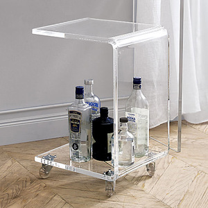 Mesita de noche de muebles acrílicos tipo <span class=keywords><strong>C</strong></span> modernos, diseño de lujo, carrito de servicio en forma de <span class=keywords><strong>C</strong></span>, mesa auxiliar acrílica - Product Image 5