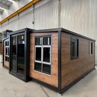 Maison conteneur extensible à double aile, villa modulaire pliable pour les vacances en famille, les centres de villégiature et les logements touristiques