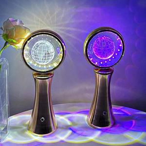 Crystal Globe Projector <b>Table</b> Lamp LED <b>USB</b> Rechargeable Night Light <b>Bedside</b> Bar Cafe Atmosphere Light Home Decor Bedroom Lamp - Product Image 2