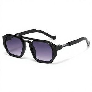 Nuevas Gafas de <span class=keywords><strong>Sol</strong></span> Unisex con Marco Cuadrado de Doble Puente y Protección UV400, Estilo Urbano Europeo Americano, Retro y Moderno - Product Image 3