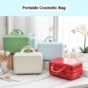 Bolsa de <span class=keywords><strong>Maquillaje</strong></span> Portátil de 14 Pulgadas con Cierre, Mini Maleta Rígida con Correa de Fijación, Bolsa <span class=keywords><strong>para</strong></span> Cosméticos - Product Image 2