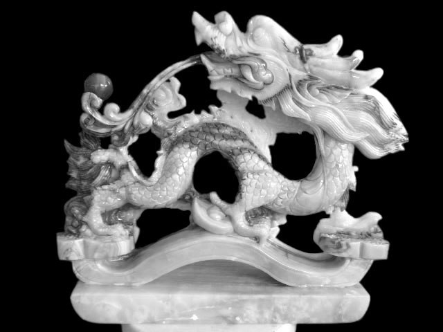 ダナンドラゴン石白いドラゴン彫刻像、ドラゴンガーデン像、ドラゴン