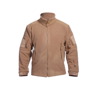 Veste tactique en polaire pour homme HBJ03 Desert Brown avec plusieurs poches et patchs à crochets pour badges - Product Image 1