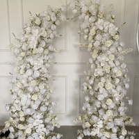 Arche de fleurs blanches en soie artificielle pour arrangement de mariage, décoration d'arche florale en tissu, décoration de mariage