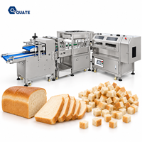 Fabricant de machine à découper les croutons pour la production de cubes de pain de mie en boulangerie commerciale avec convoyeur, machine industrielle de découpe de pain en cubes