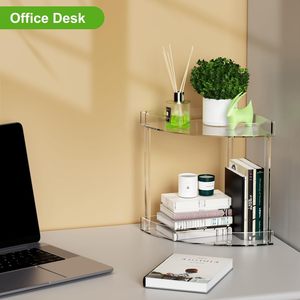 Organizador <span class=keywords><strong>de</strong></span> Esquina <span class=keywords><strong>de</strong></span> Acrílico Transparente Personalizado <span class=keywords><strong>de</strong></span> Fábrica, <span class=keywords><strong>de</strong></span> Doble Capa, para Encimera, Baño, Tocador, Condimentos - Product Image 2