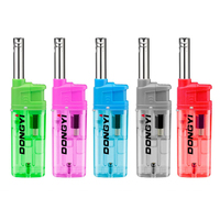 Briquet jetable classique en plastique pour le camping, la cuisine et les barbecues - Briquet électronique de poche coupe-vent rechargeable