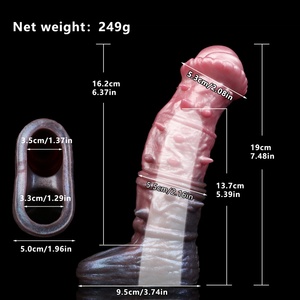YOCY Funda de silicona hueca con forma de caballo/perro para pene, extensor de pene, funda con nudo grande, juguetes sexuales anales para hombres, para agrandamiento del pene, venta al por mayor - Product Image 2