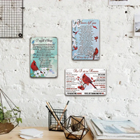 Decoración de Pared de Pájaro Cardenal de Hojalata Vintage Súper Duradera para Cueva, Bar, Cocina, Hogar, Logotipo