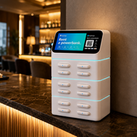 Stazione di Noleggio Power Bank Compatta a 12 Slot con Schermo Pubblicitario e Scanner QR per Ristoranti e Hotel