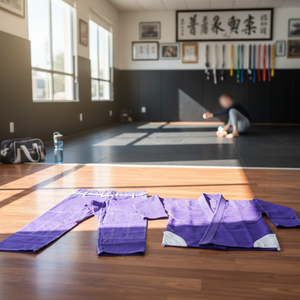 Kimono de Jiu-Jitsu OEM violet pour unisexe - Style brésilien (BJJ) Tissage perlé EVI 780 à vendre - Product Image 3