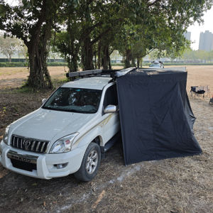 ห้องต่อเติมหลังคาผ้าใบทรงพัดลมแบบชั้นเดียว พรีเมียม สำหรับทุกฤดู ขนาด 270 ซม. พร้อมเสาตั้งพื้น 4 เสา สำหรับติดตั้งกับหลังคาผ้าใบรถยนต์ ขนาด 2 ม./2.5 ม. - Product Image 1