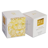 Boîtes d'emballage de bougies en carton blanc de luxe de haute qualité, logo personnalisé en feuille métallisée, laminage mat, gaufrage spécial, revêtement UV