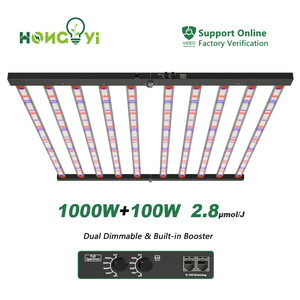 Hongyi 1000W/1200W dẫn phát triển ánh sáng 4 * 6ft 10/12 Thanh Kép quang phổ đầy đủ + UV + FR/IR 100W xây dựng điều khiển 0-10V điều khiển Nhôm PC nở - Product Image 1