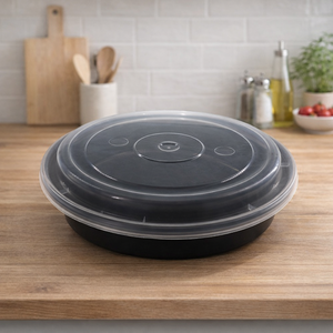 Contenedor Redondo de Plástico Desechable de Alta Resistencia HACAMY para Almacenamiento de Alimentos con Tapa Hermética, Apto para Microondas, en Venta - Product Image 3