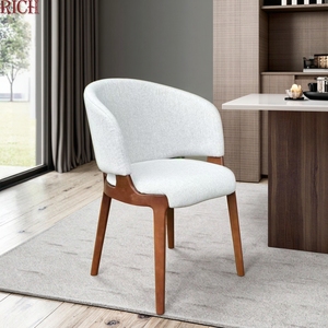 Sedia da Pranzo Moderna con Braccioli in Tessuto di Lino e Velluto, Struttura in <span class=keywords><strong>Legno</strong></span> per Casa, <span class=keywords><strong>Cucina</strong></span>, Hotel, Ristorante, Ufficio, Reception, Caffè, Eventi - Product Image 2
