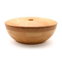 Bol à salade de fruits rond en bois personnalisé bol à pâte pour la maison grand bol à pot de farine fermentée à salade de fruits en bois