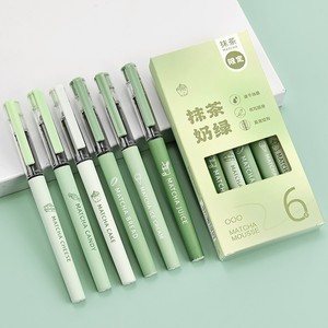 Matcha Gel <b>Pen</b> Set 0.5mm Quick Drying Ink Office School Writing <b>Pens</b> Green Color 6 Pack - Product Image 1