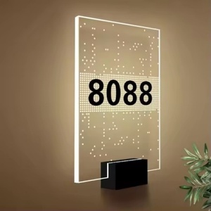 Letrero LED Acrílico Transparente Moderno con Diseño Personalizado al por Mayor, Número de Habitación de Hotel Iluminado, Placa de Casa Iluminada - Product Image 6