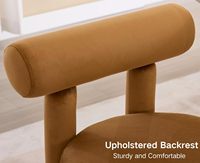 Chaises de salle à manger modernes en tissu velours brun jaunâtre rembourrées chaises d'appoint sans bras pour cuisine salon