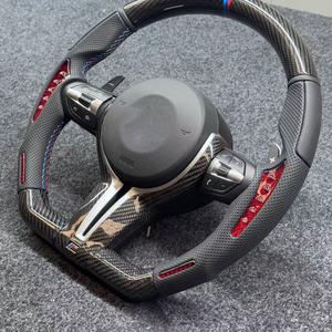 Volante Deportivo M Sport para BMW con Parche de Masaje de Carbono Tipo V F10 F30 E90, Fibra de Carbono Cosida a Mano, Modificado - Product Image 2