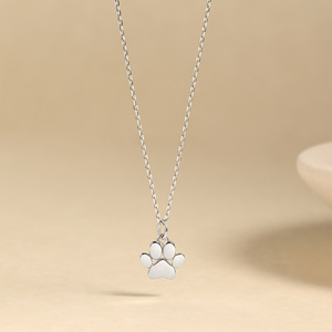 매력적인 디자인 S925 스털링 실버 고양이와 개 발 펜던트 목걸이 실버 개 발 쇄골 목걸이 - Product Image 3