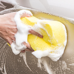 Youjushi Extra Large Coral <b>Sponge</b> <b>Yellow</b> Figure 8 Car Wash Bathroom Cleaning Tool - Product Image 4
