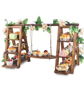 Thiết kế mới có thể gập lại phục vụ Platter khay Đảng hiển thị thực phẩm Set 3 Tier cupcake đứng - Product Image 1