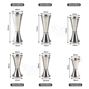 Misurino da Barman a Doppia Estremità <span class=keywords><strong>30</strong></span>/60ml 1/2oz in Acciaio Inox 304 con Marcature Incise per Cocktail - Product Image 5